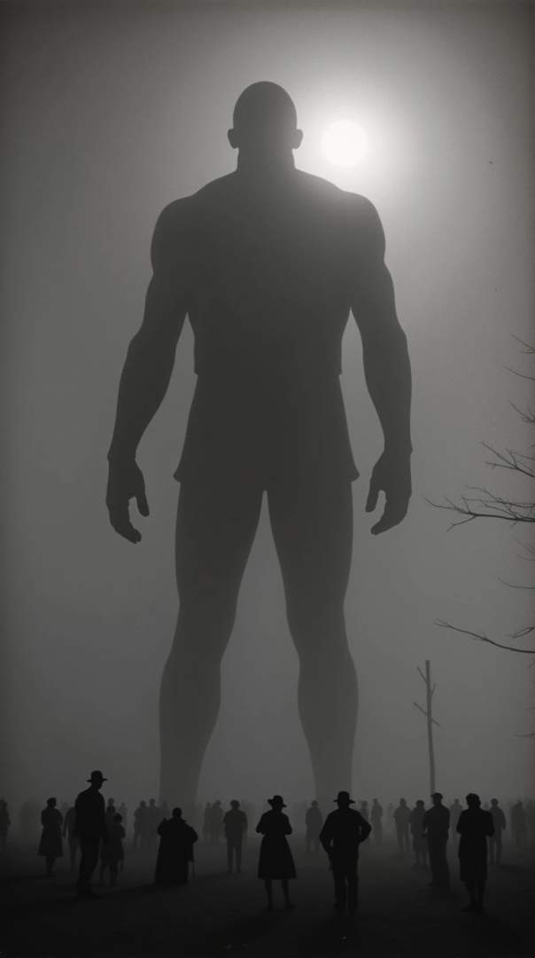 A giant man in the fog