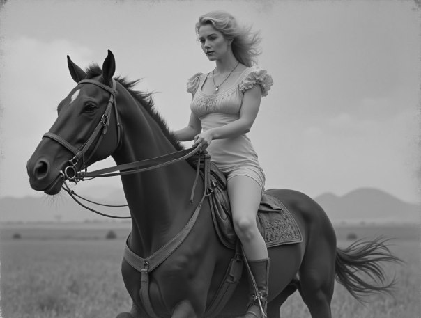 A girl riding a horse