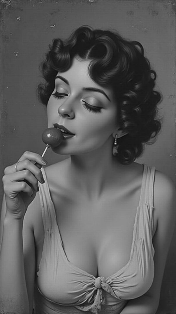 The woman with the lollipop