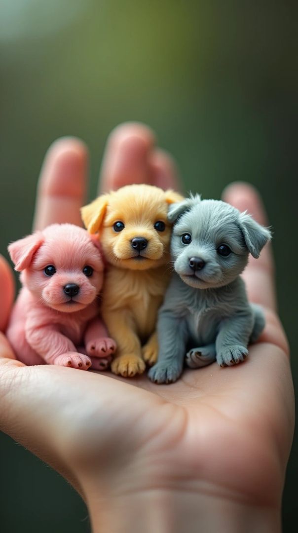 Cute colourful puppies